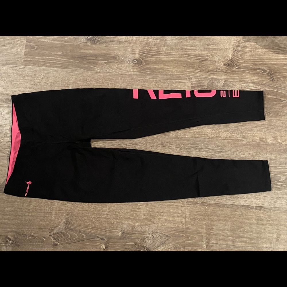 Ralph Lauren Leggings Black and Pink Medium